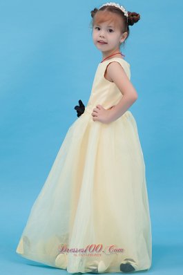 Organza Scoop Flower Girl Dress Hand Made Flower