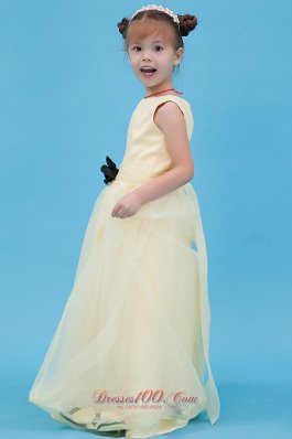 Organza Scoop Flower Girl Dress Hand Made Flower