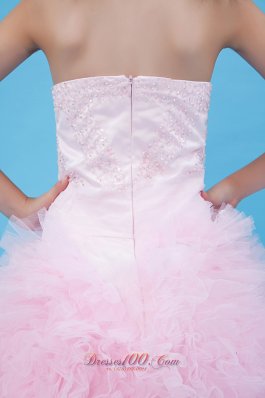 Beaded Halter Baby Pink Little Girl Dress Tulle