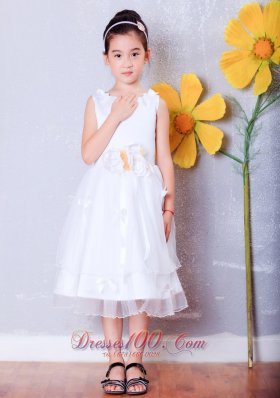 Organza Pageant Dresses Flower Girls Hand Made Flowers