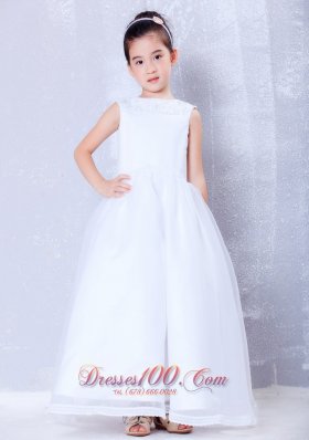 Customize Bateau Pageant Little Girl Dresses Beading