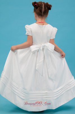 Colorful Scoop Sash Pageant Flower Girl Dress Taffeta