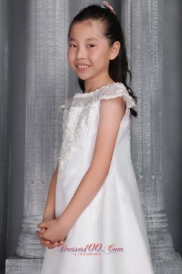 Custom Made Lace Bateau Pageant Flower Girl Dress