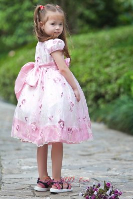 Multi-colored Hand Made Flowers Little Girl Dress