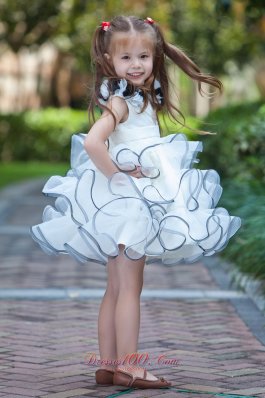 Hand Made Flowers White Little Girl Pageant Dresses