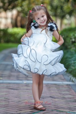 Hand Made Flowers White Little Girl Pageant Dresses