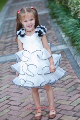 Hand Made Flowers White Little Girl Pageant Dresses