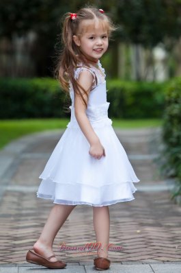 Ruffles Beaded Straps First Communion Girls Dresses