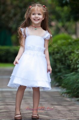 Ruffles Beaded Straps First Communion Girls Dresses