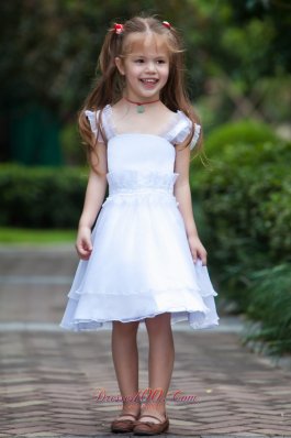 Ruffles Beaded Straps First Communion Girls Dresses