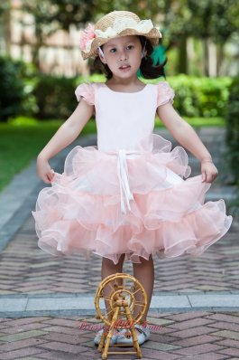 Colorful Cap Sleeves Pageant Flower Girl Dress Ruffles