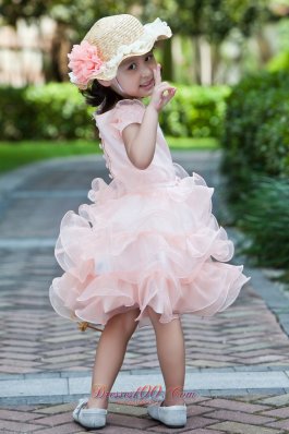 Colorful Cap Sleeves Pageant Flower Girl Dress Ruffles