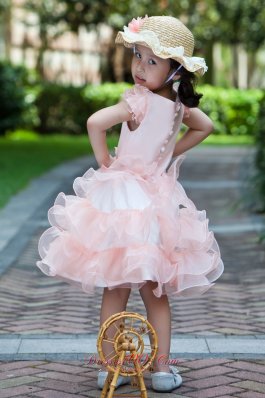 Colorful Cap Sleeves Pageant Flower Girl Dress Ruffles