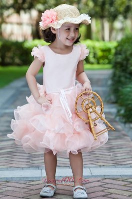 Colorful Cap Sleeves Pageant Flower Girl Dress Ruffles