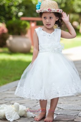 Beading Pageant Little Girl Dress Hand Made Flowers