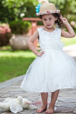 Beading Pageant Little Girl Dress Hand Made Flowers