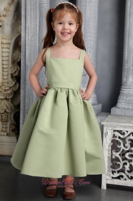 Olive Green Bowknot Little Girl Pageant Dress Belt