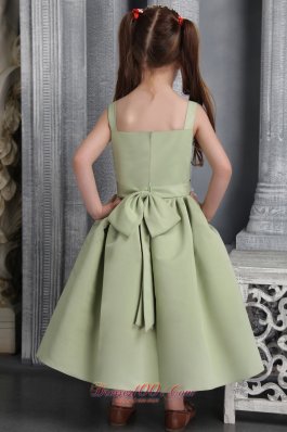 Olive Green Bowknot Little Girl Pageant Dress Belt