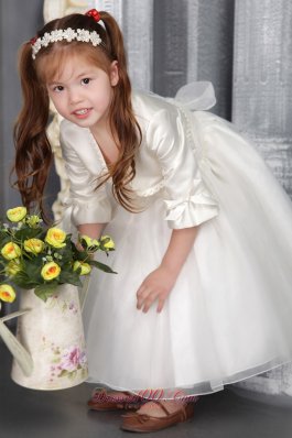 Sash Sleeves Pageant Youngster Girl Dress Flowers