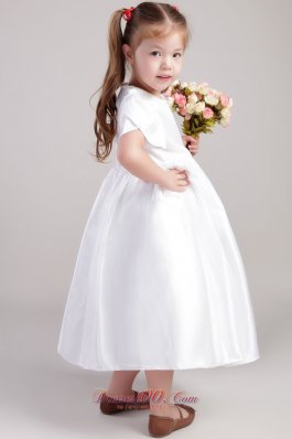 Sleeves Flower Girl Pageant Dresses Taffeta Scoop