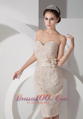 Appliques Belt Champagne Short Mother Dress Sweetheart