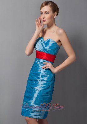 Sweetheart Ruched Teal Mother Of Bride Dress Taffeta