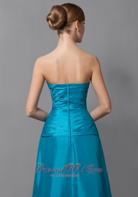 Teal Ruched Column Taffeta Mother Dress Jacket