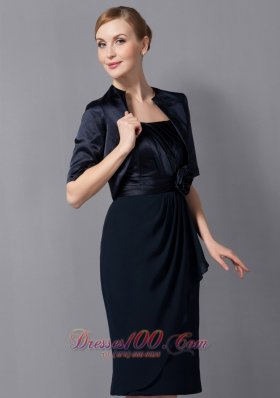 Black Sash Short Chiffon Mother Of The Bride Dress