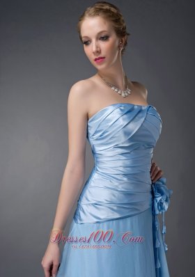 Handmade Ruched Baby Blue Mother Of The Bride Dress