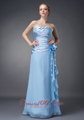 Handmade Ruched Baby Blue Mother Of The Bride Dress