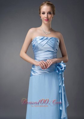 Handmade Ruched Baby Blue Mother Of The Bride Dress