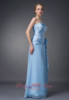 Handmade Ruched Baby Blue Mother Of The Bride Dress