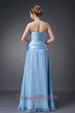 Handmade Ruched Baby Blue Mother Of The Bride Dress