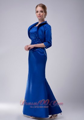 Scoop Beaded Royal Blue Blue Mother Dress