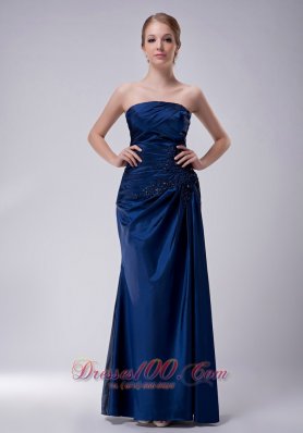 Navy Strapless Taffeta Mother Dress with Jacket