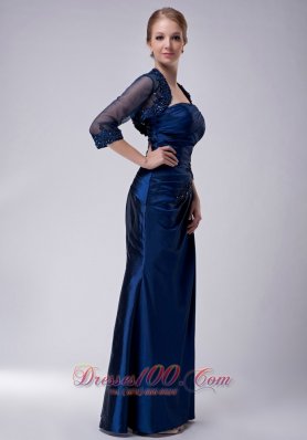 Navy Strapless Taffeta Mother Dress with Jacket