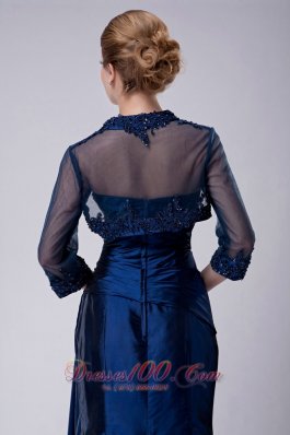 Navy Strapless Taffeta Mother Dress with Jacket