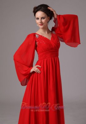 Red Long Sleeves Appliques Dama Dresses for Quince