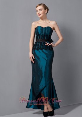 Turquoise Mother Of The Dress Sash Ankle-length