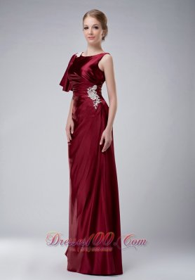 burgundy Bateau Mother-in-law Dresses Taffeta