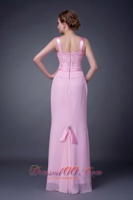 Baby Pink Straps Motb Dress Chiffon