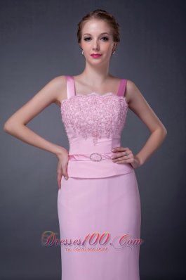 Baby Pink Straps Motb Dress Chiffon