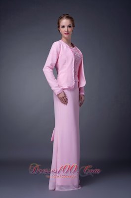 Baby Pink Straps Motb Dress Chiffon