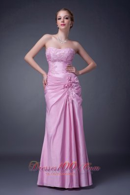 Baby Pink Column Strapless Motb Dress Taffeta