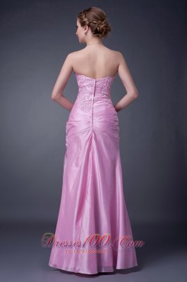 Baby Pink Column Strapless Motb Dress Taffeta