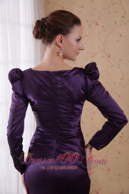 Dark Purple Sheath V-neck Taffeta Mom's Dress