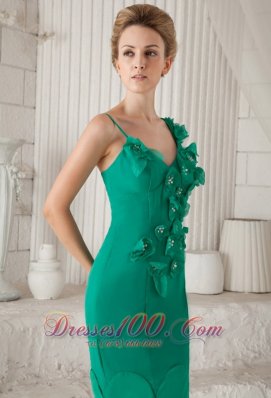 Turquoise Sheath Asymmetrical Ankle-length Mom's Dress