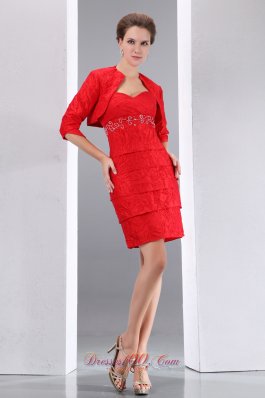 Open Jacket Half Sleeves Beading Homecoming Dress Short