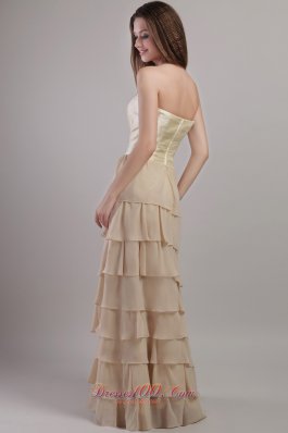 Chiffon and Satin Mother Bride Dress with Layered Ruffles