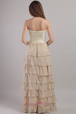 Chiffon and Satin Mother Bride Dress with Layered Ruffles